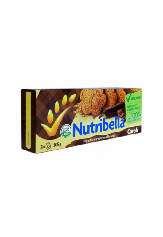 Nutribella keksz fruktózzal karobos 105 g