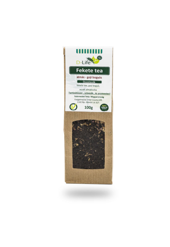 D-life Fekete tea almás - goji (aromamentes) 100g