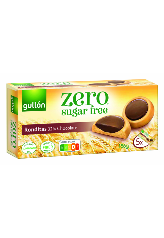 Gullon ZERO – Ronditas étcsokoládés cukormentes keksz 186 gr